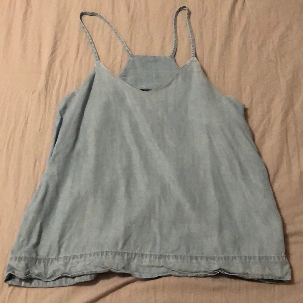 Light blue denim tank